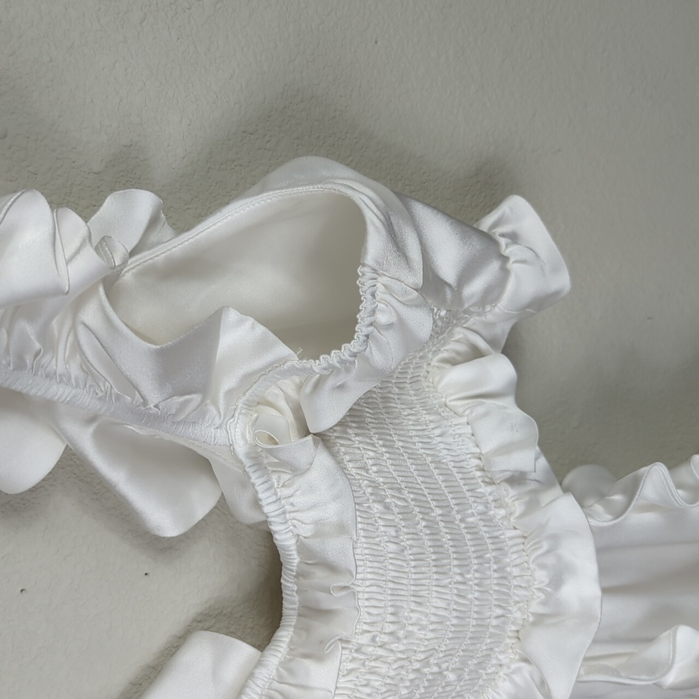 Show Me Your Mumu Lane Midi Dress Womens XL White Ivory Satin Dress - Picture 5 of 13